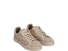 Sneakers Dolce & Gabbana, Portofino Design, Lace Details, Sand Beige
